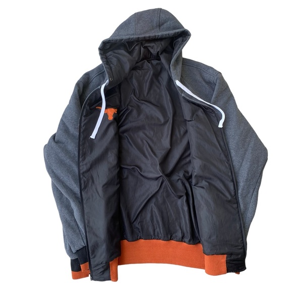 Texas University Of Austin Longhorns Reversible Insulated Hooded Jacket Zip Up - Picture 4 of 9